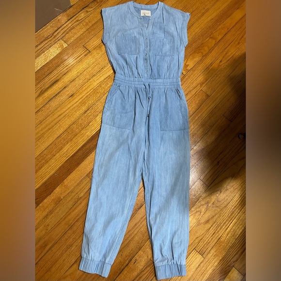 Moon River womens chambray Jumpsuit with pockets size medium - Picture 2 of 12